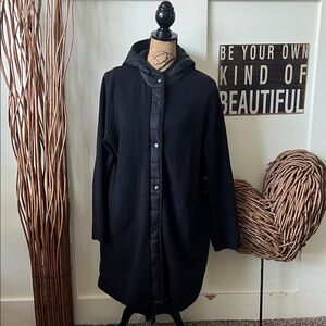 Max Studio Black Hooded Trench Coat